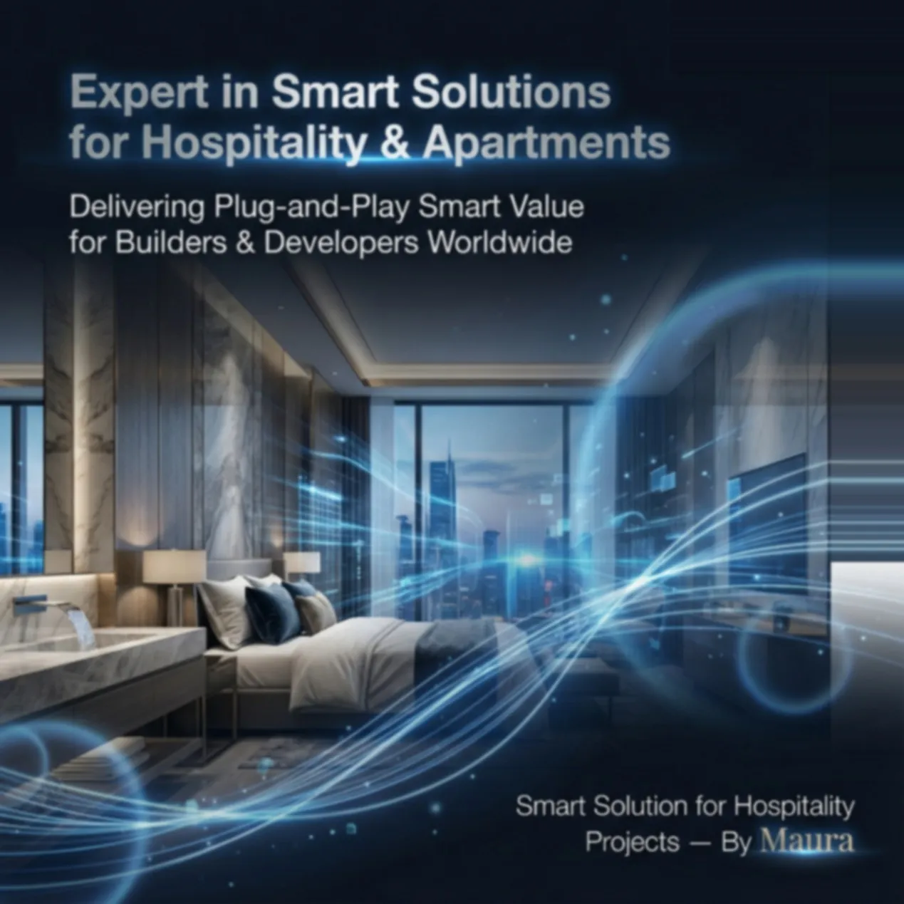 Maura smart hotel poster — expert in smart solutions for hospitality and apartments