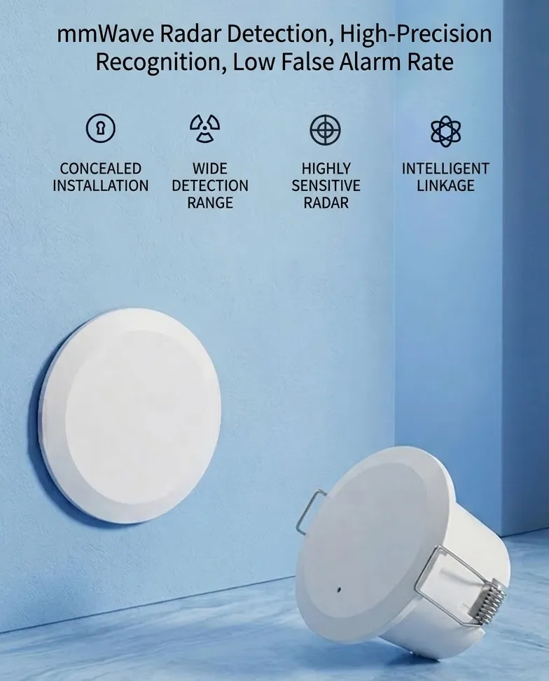 Radar presence sensor app settings: sensitivity, detection distance and unmanned delay time